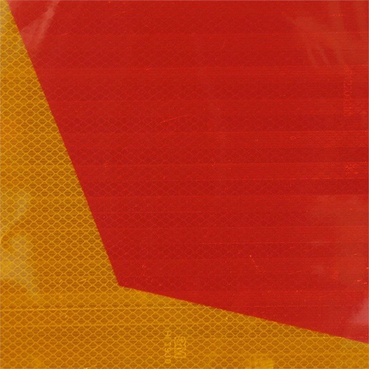 red and yellow reflective decals