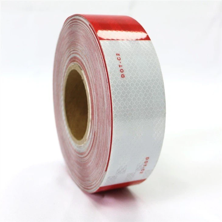 red and whitereflective tape